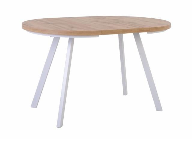 PARES extendable dining table Wotan oak/white 90-180x90