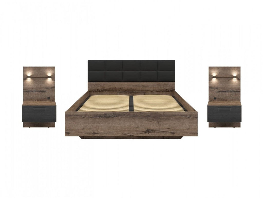 Kassel 160 bed set with bedside cabinets