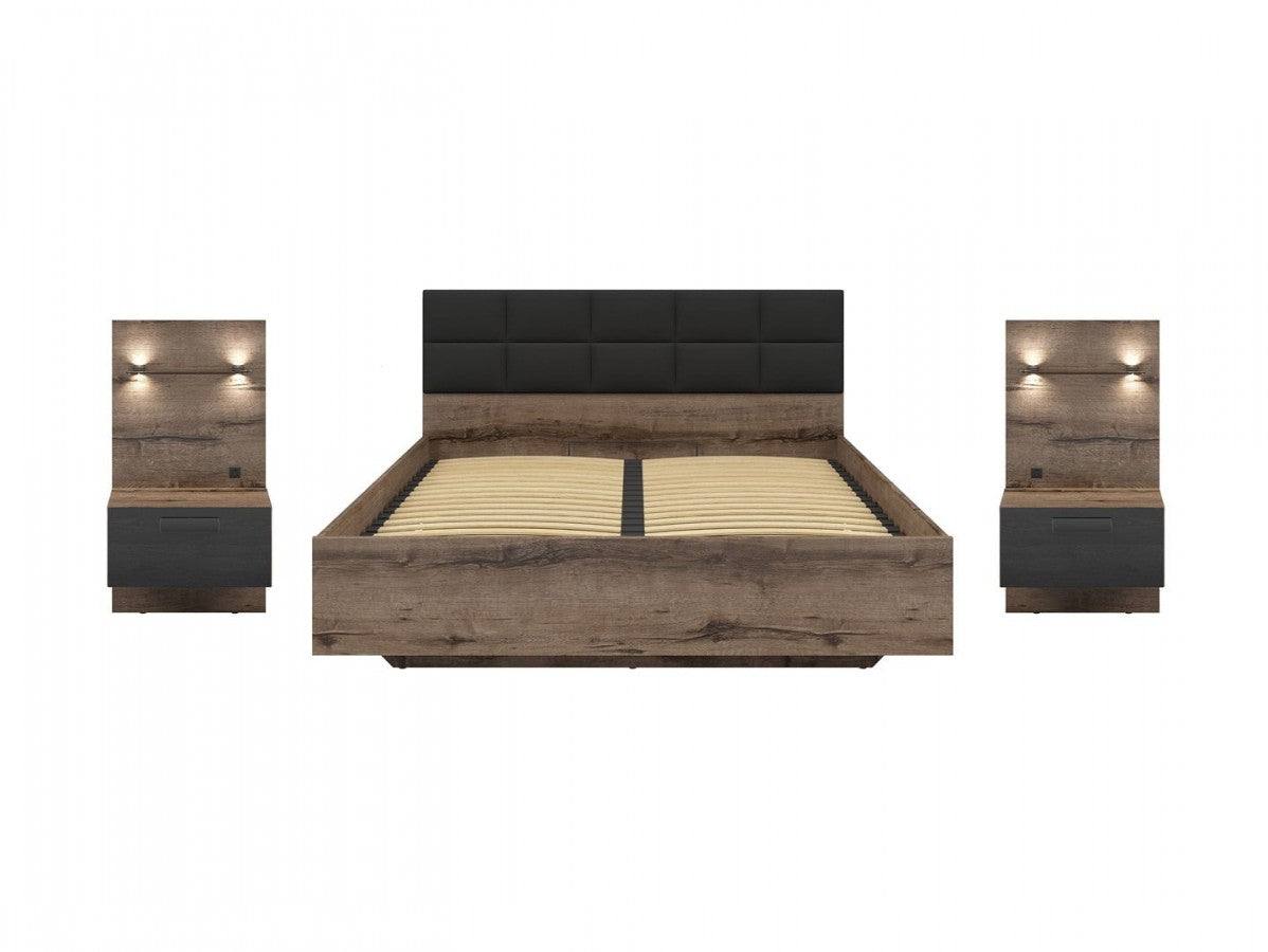 Kassel 160 bed set with bedside cabinets