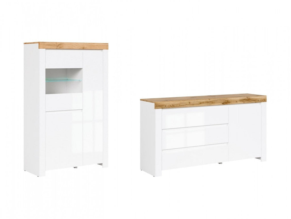 Holten — zestaw Chest of drawers i witryna