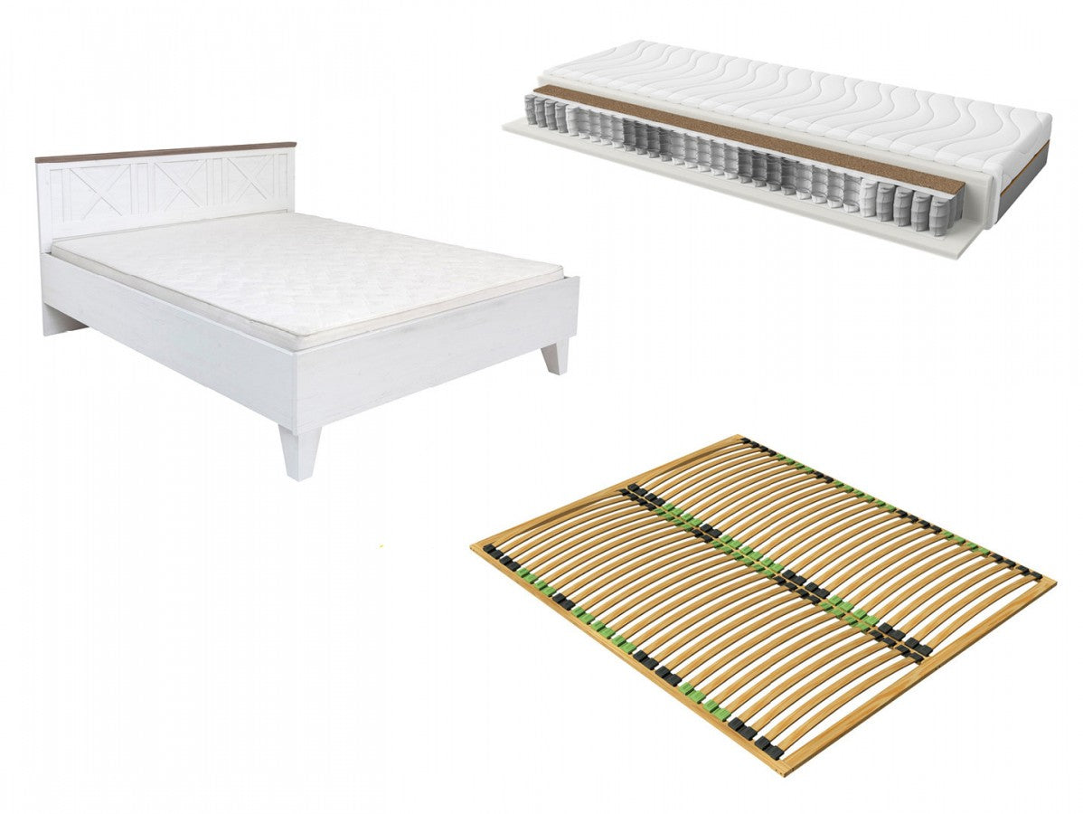 Bed set 160 Stockholm, slatted base and Ceres mattress