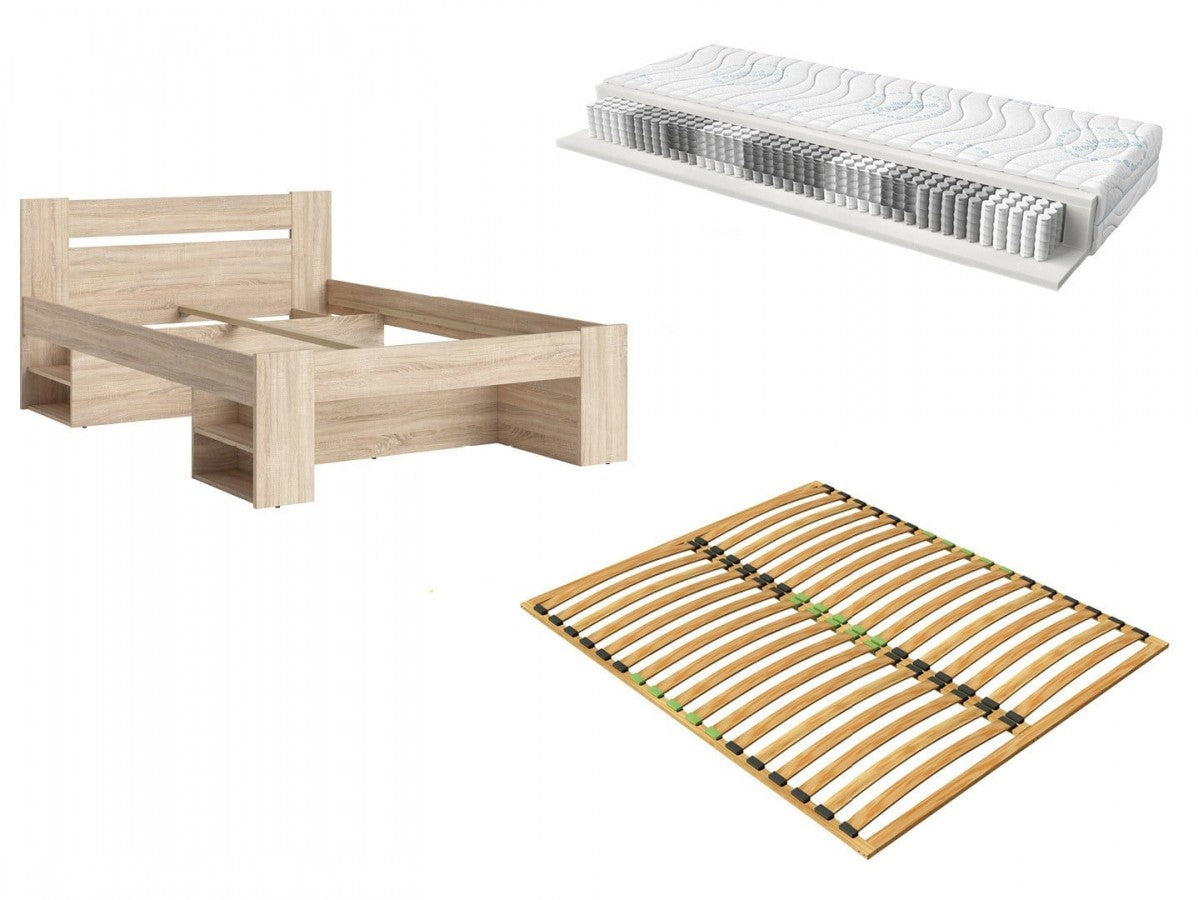 Bed set 140 Nepo Plus, slatted base and Merida mattress