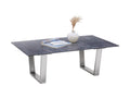 THUNDER 120 coffee table – stainless steel / dark grey