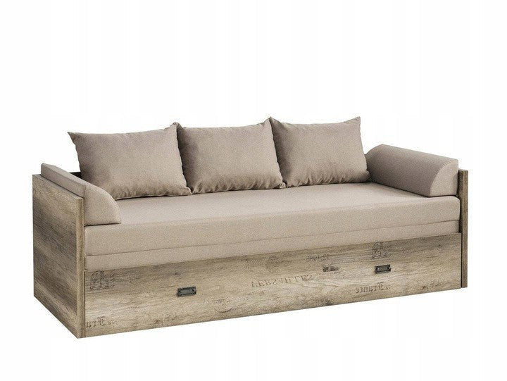 Bed set 80/160 Malcolm with mattress, headboards and cushions Carbo