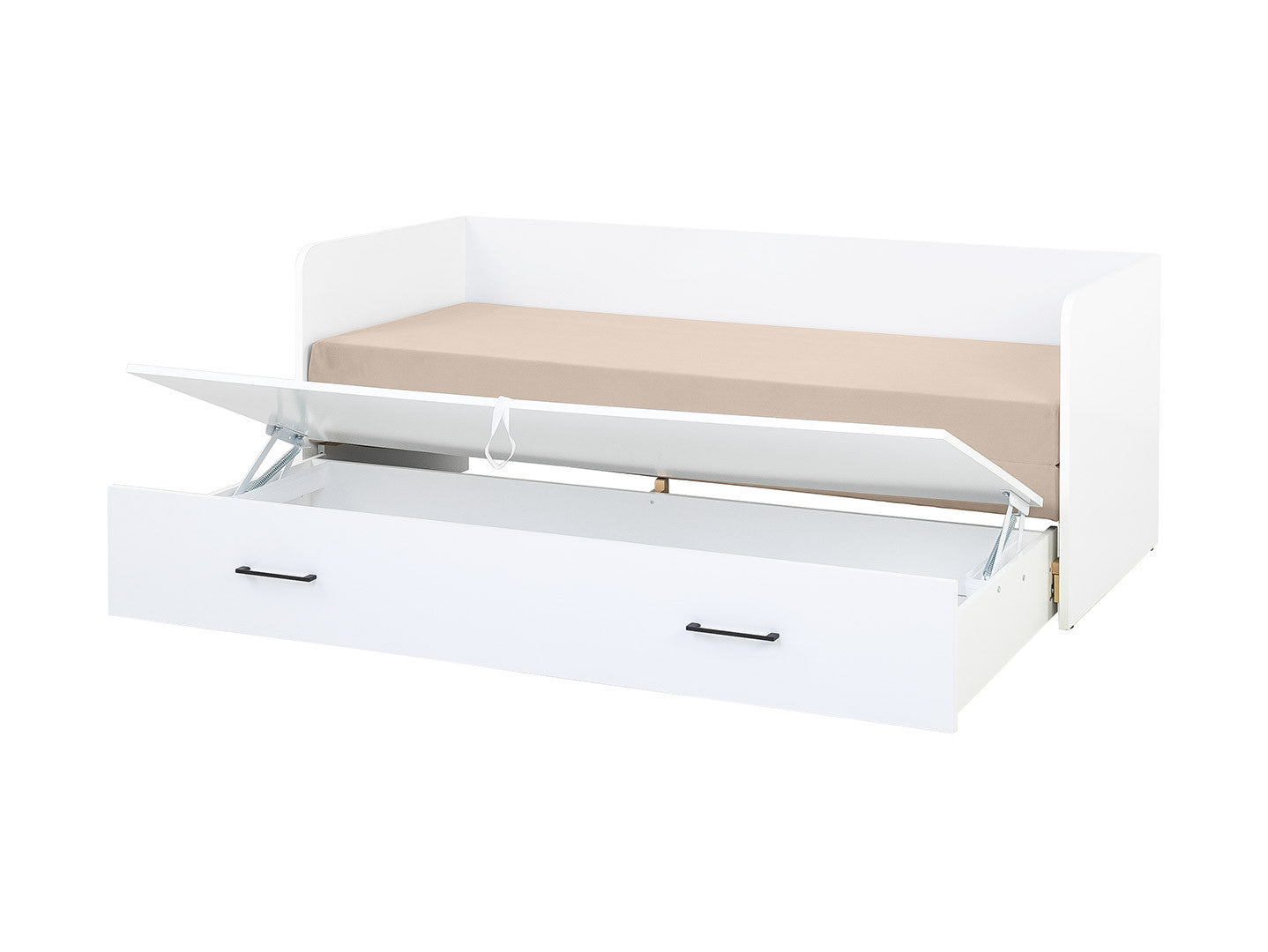 Bed set 80/160 Tetrix with mattress, headboards and cushions Carbo