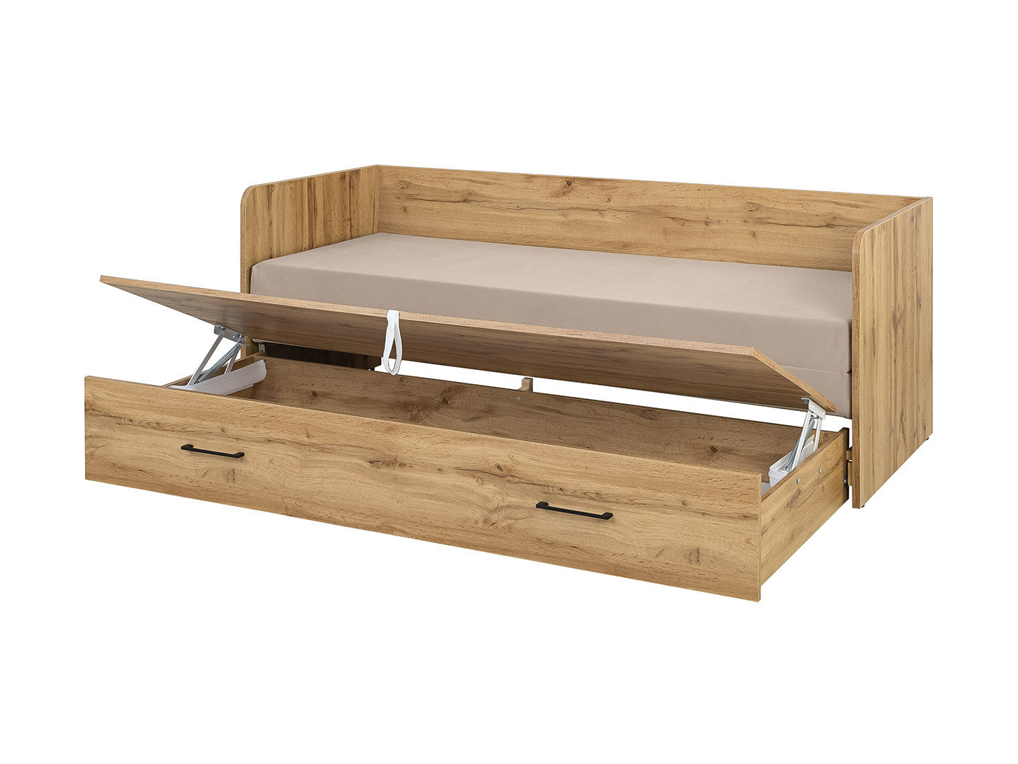Bed set 80/160 Tetrix with mattress, headboards and cushions Carbo
