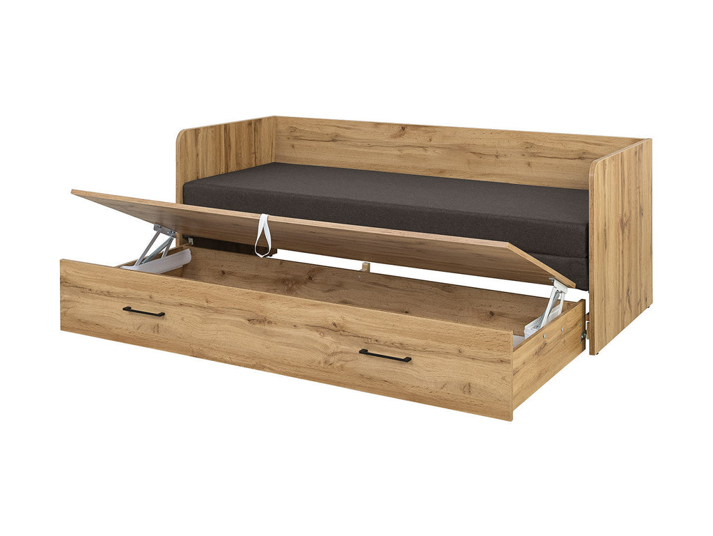 Bed set 80/160 Tetrix with mattress, headboards and cushions Carbo