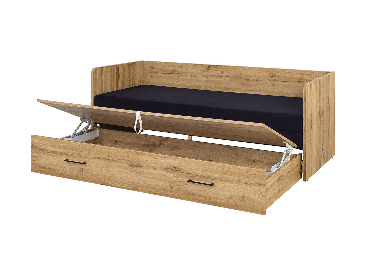 Bed set 80/160 Tetrix with mattress, headboards and cushions Carbo