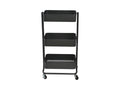 Mike mobile bookcase – 3 metal shelves, graphite