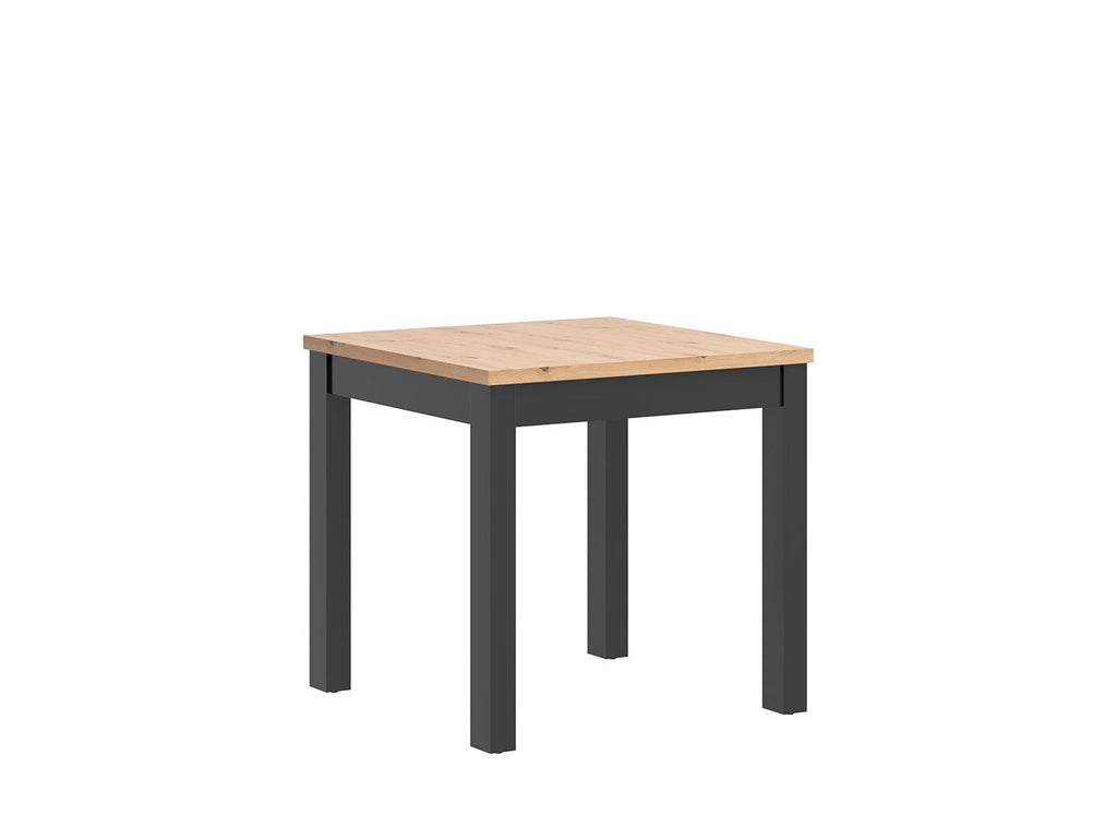 MAREN 80 cm square dining table Artisan oak/black