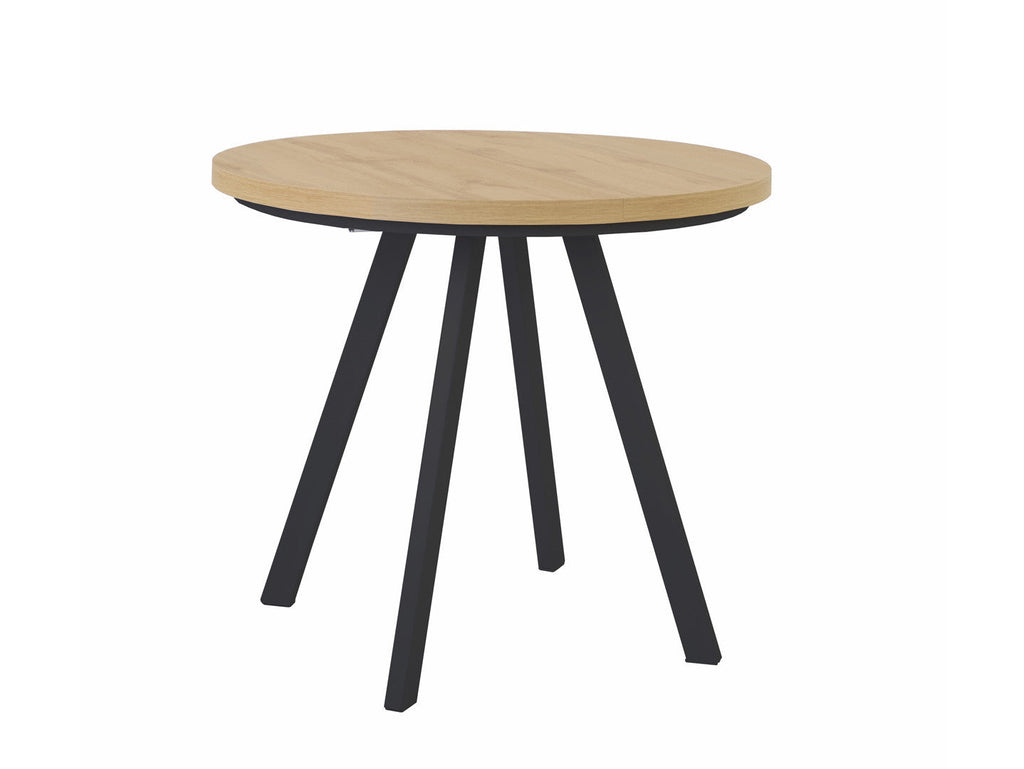 PARES extendable dining table Artisan oak/black 90-180x90