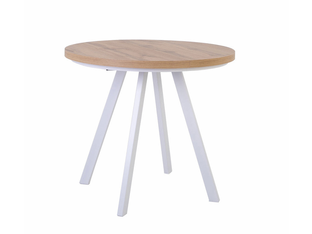 PARES extendable dining table Wotan oak/white 90-180x90
