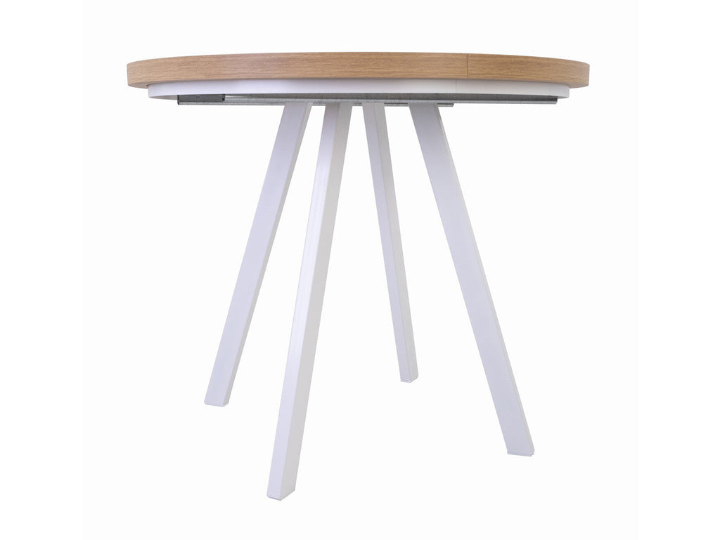 PARES extendable dining table Wotan oak/white 90-180x90
