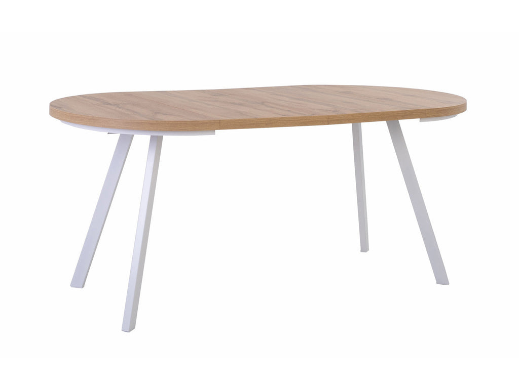 PARES extendable dining table Wotan oak/white 90-180x90