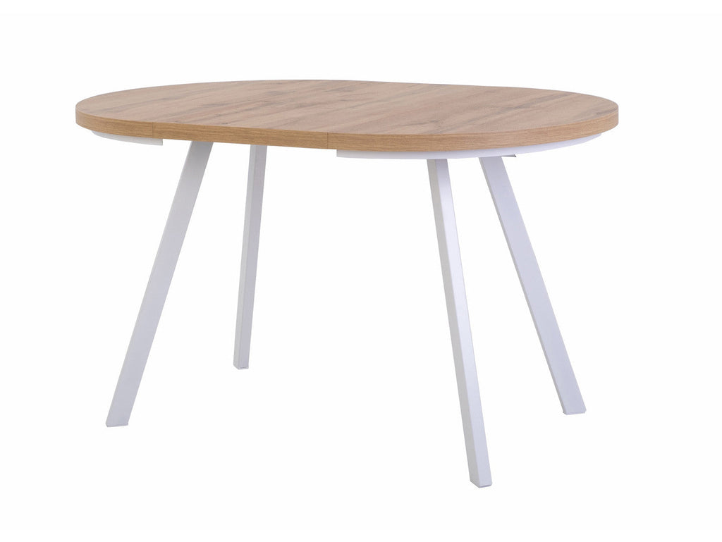 PARES extendable dining table Wotan oak/white 90-180x90