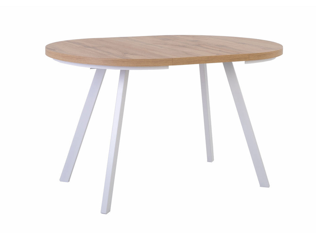 PARES extendable dining table Wotan oak/white 90-180x90