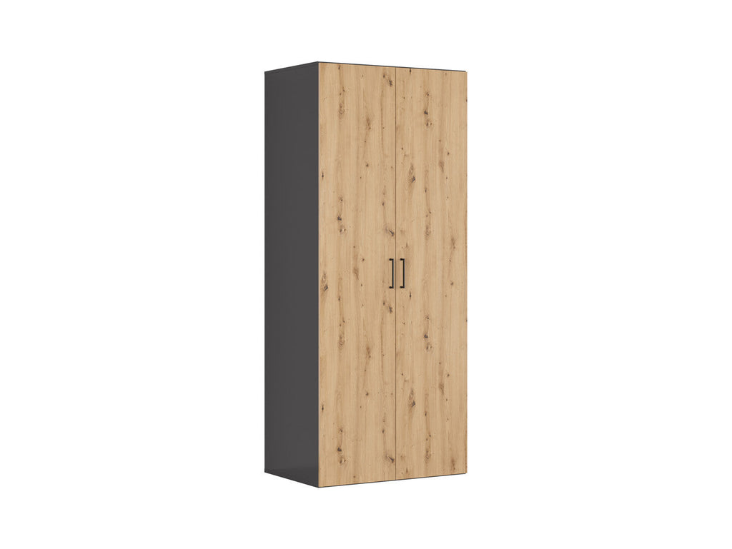 Double-door wardrobe Flex 100 cm graphite/Artisan oak