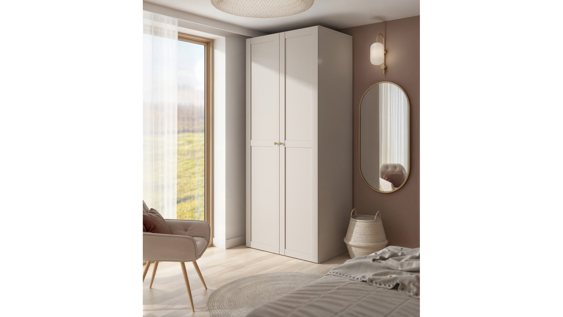 Double-door wardrobe Flex 100 cm cashmere