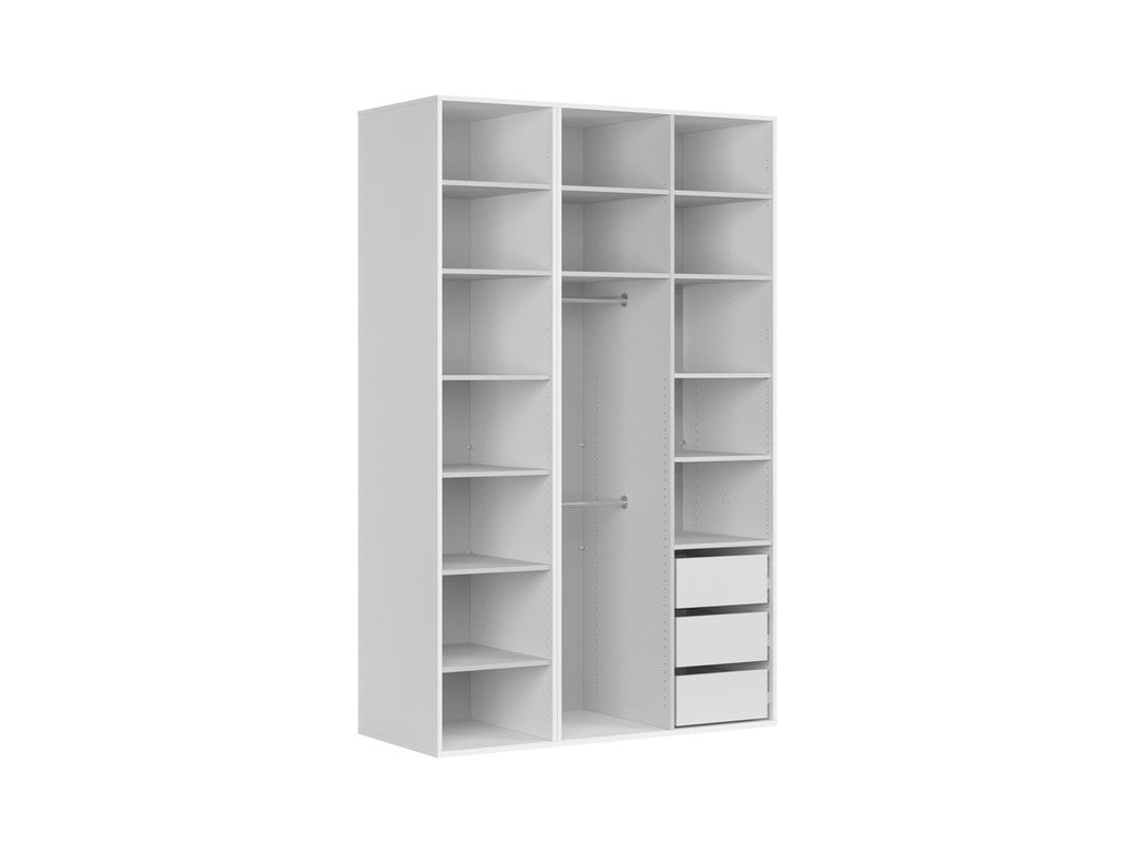 Modular wardrobe Flex 150 cm with 3 doors white/Mauvella oak