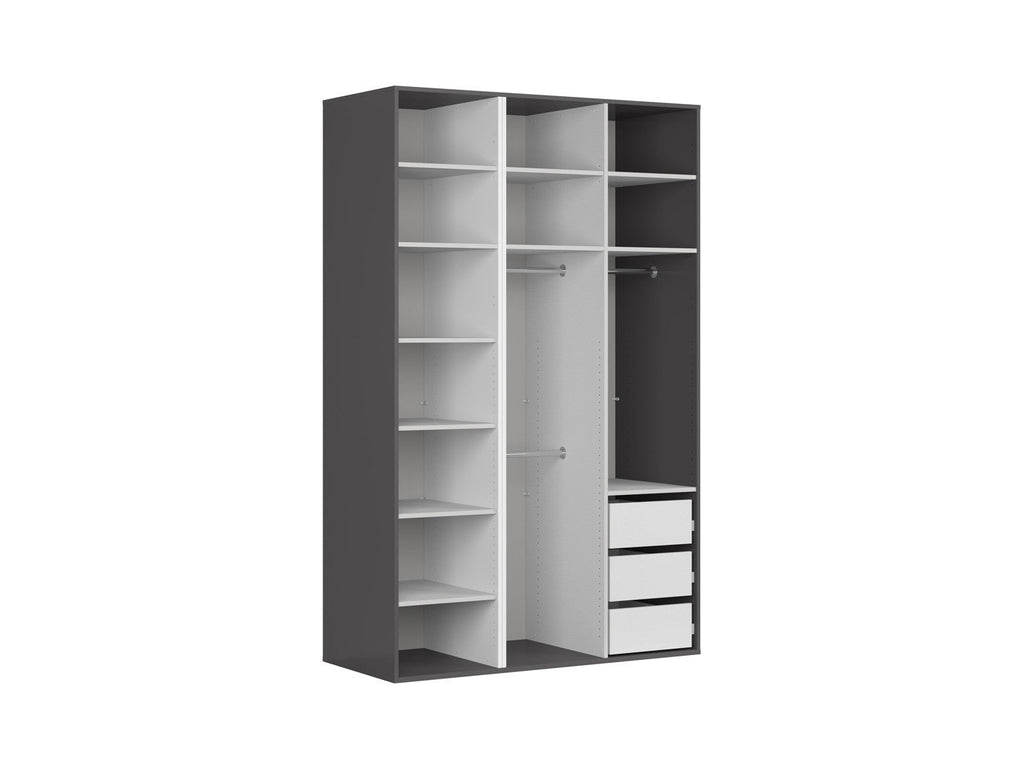 Modular wardrobe Flex 150 cm with 3 doors graphiteowa