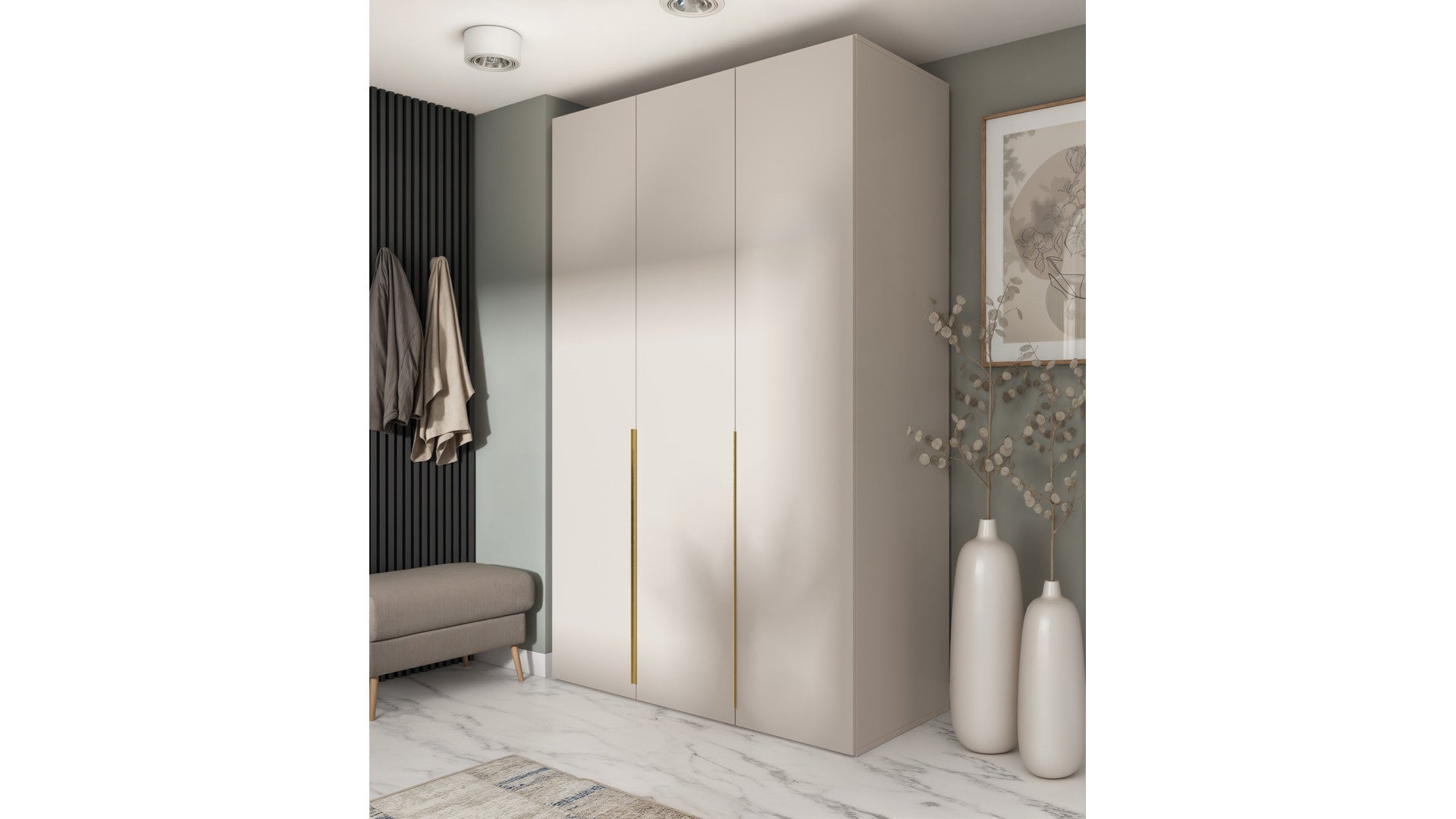 Modular wardrobe Flex 150 cm with 3 doors cashmere