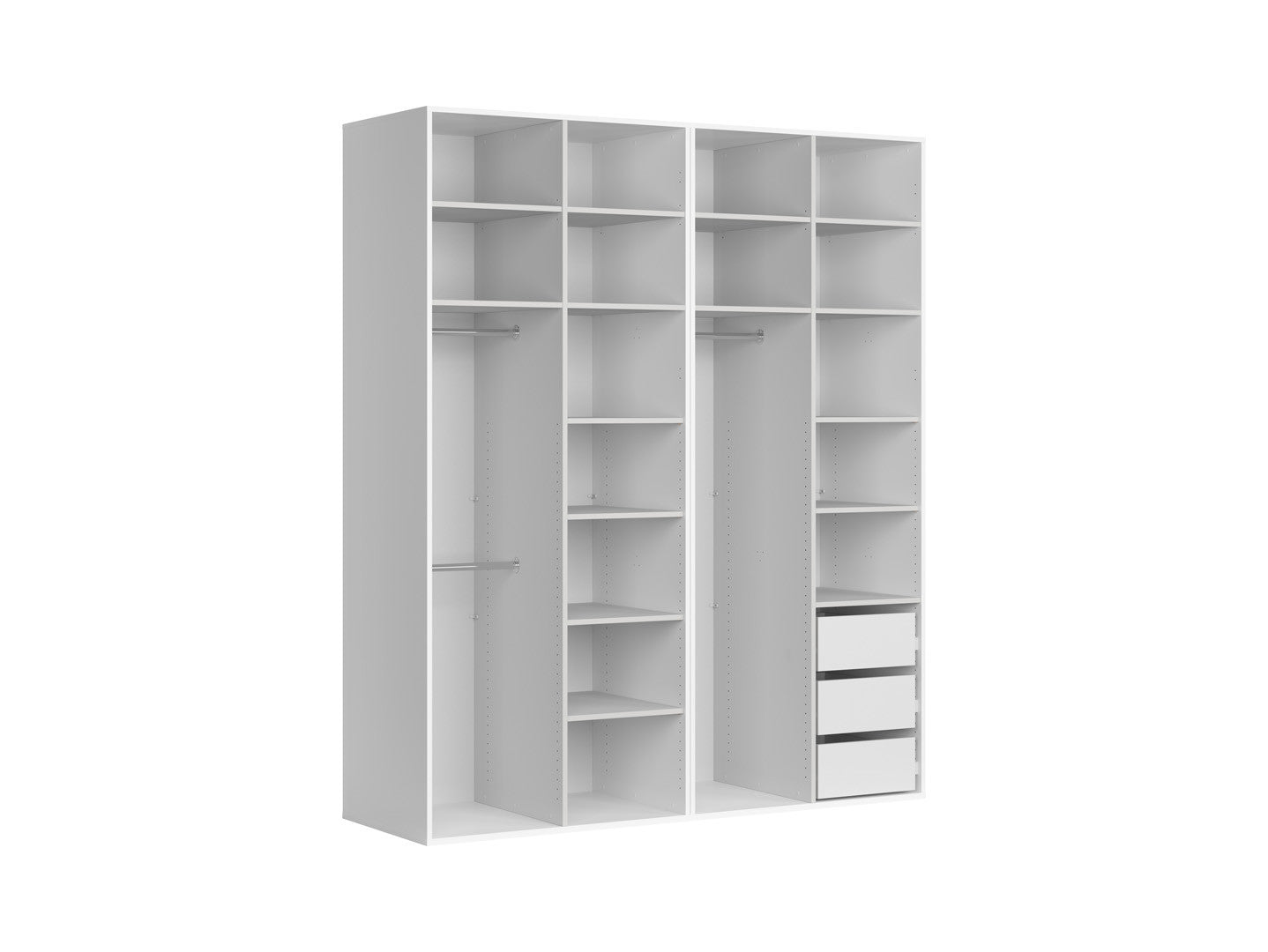 Modular wardrobe Flex 200 cm with 4 doors white/Mauvella oak