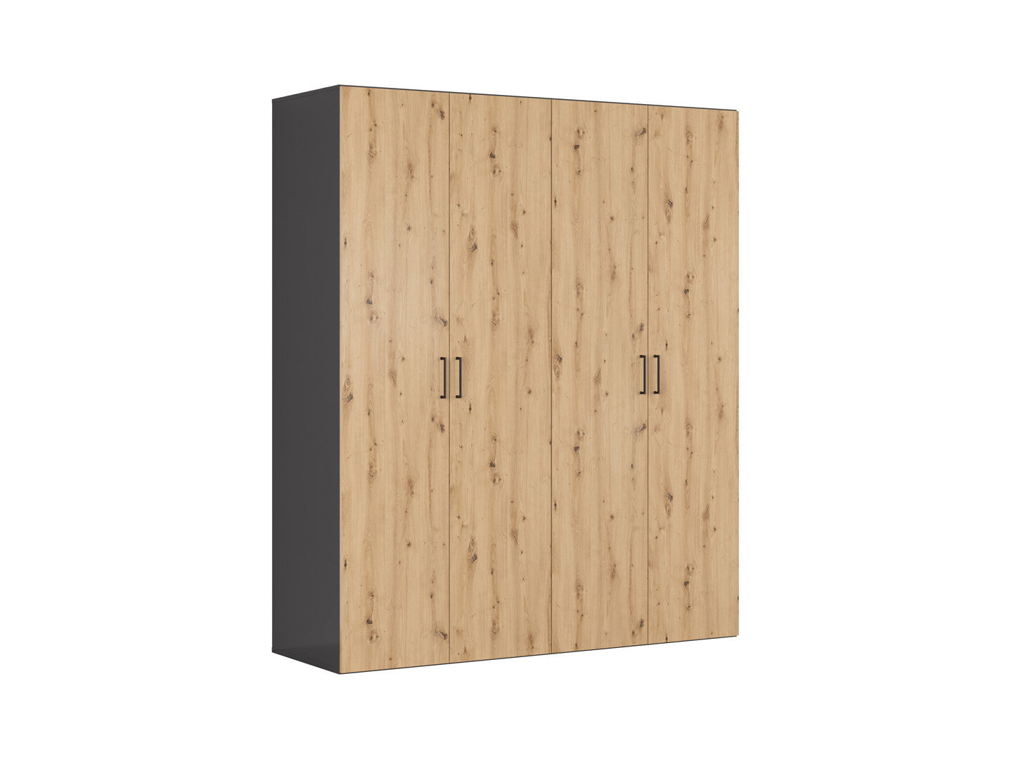 Modular wardrobe Flex 200 cm with 4 doors graphite/Artisan oak