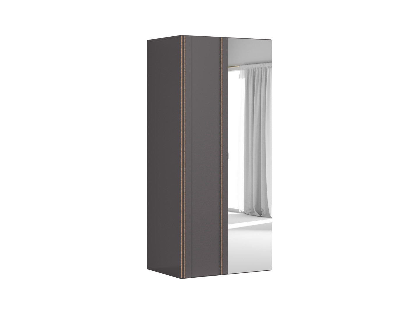 Corner wardrobe Flex 97 cm with mirror szara
