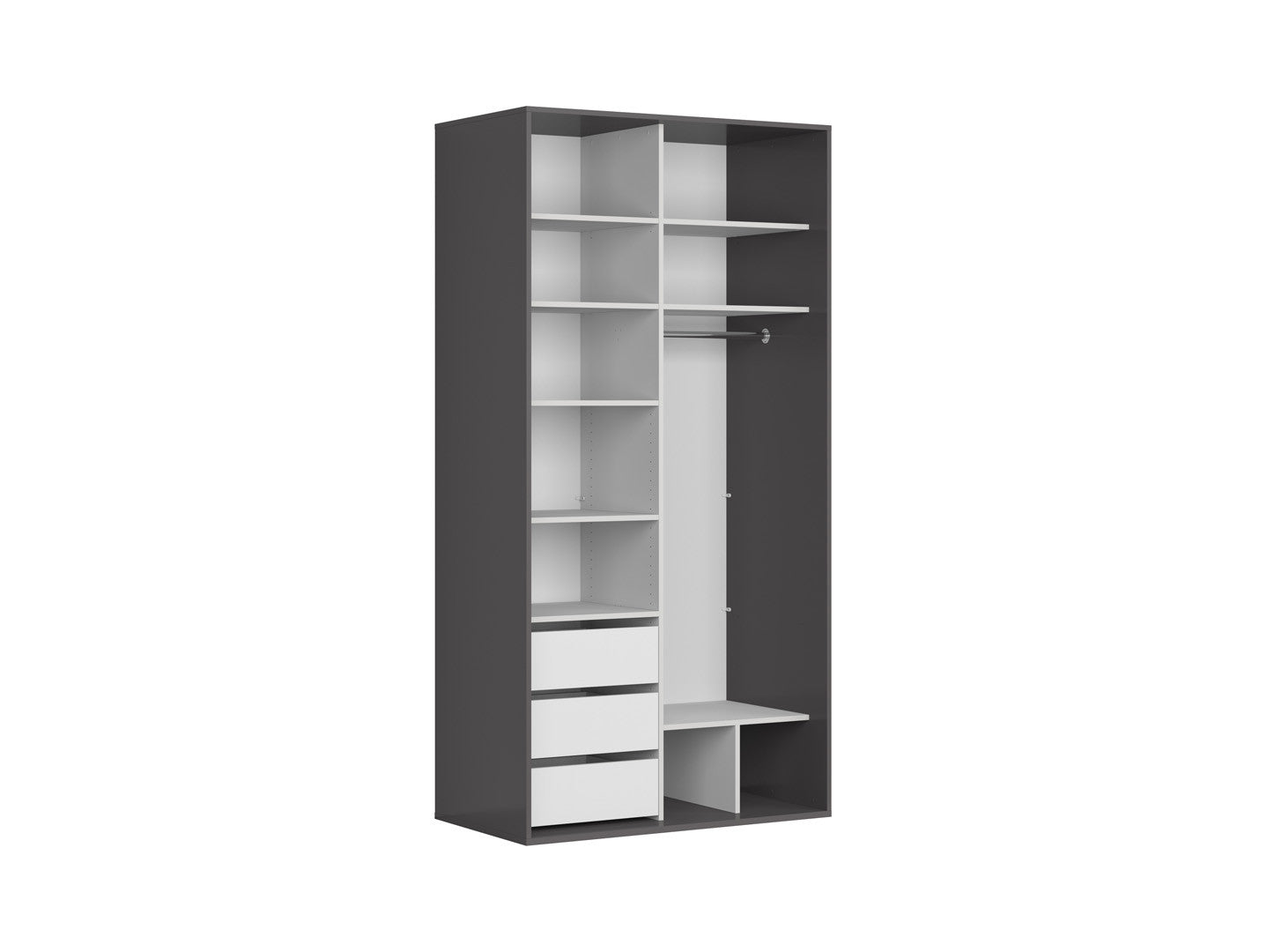Sliding wardrobe Flex 120 cm with mirror graphite/Artisan oak