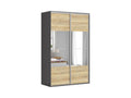 Sliding wardrobe Flex  150 cm with mirror graphite/Mauvella oak