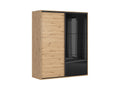 Sliding wardrobe Flex 180 cm Artisan oak/black gloss