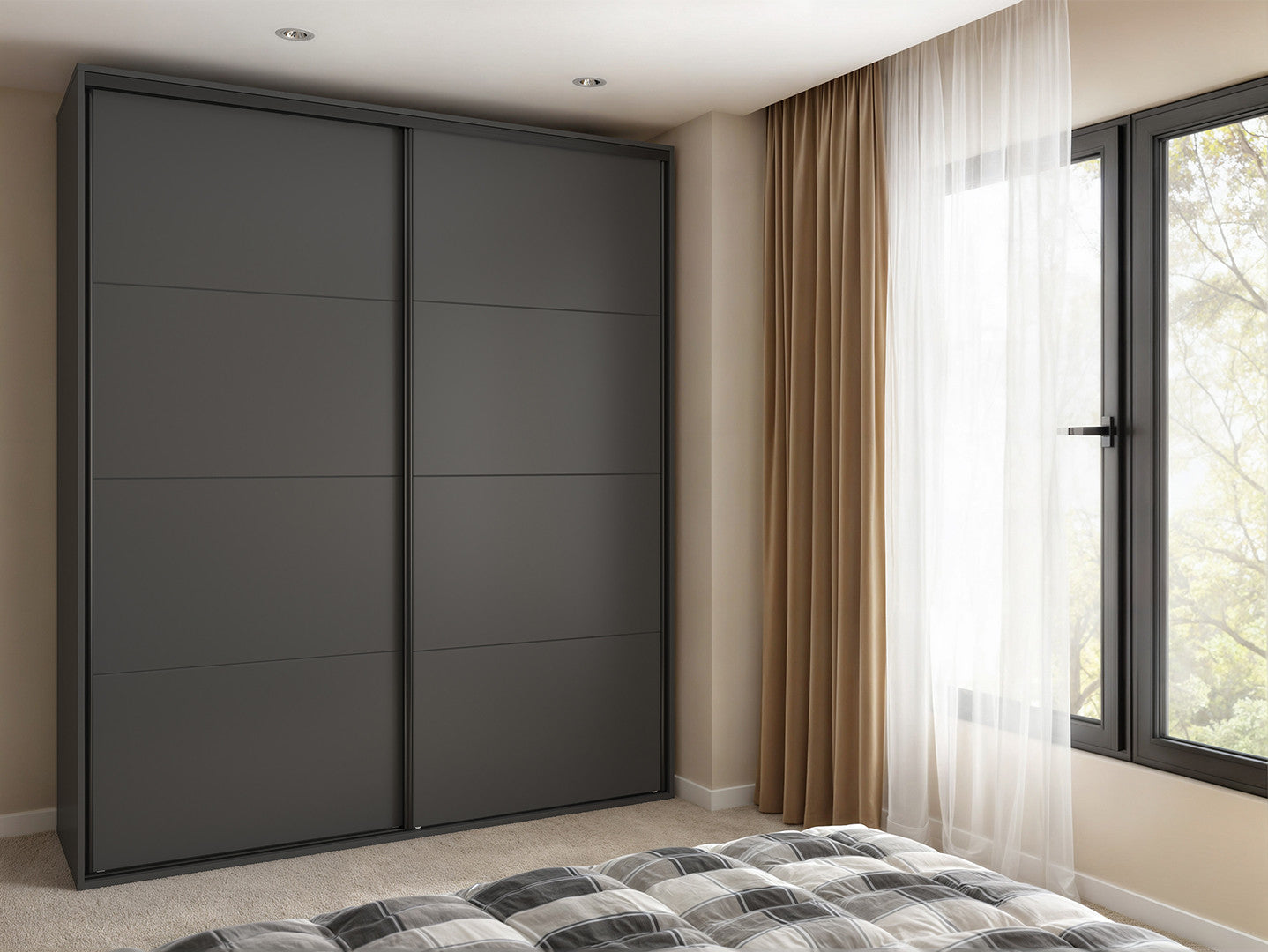 Sliding wardrobe Flex 200 cm graphiteowa