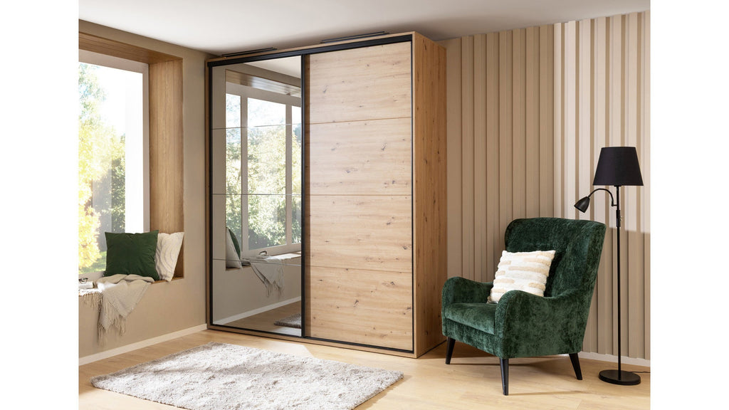 Sliding wardrobe Flex 200 cm with mirror Artisan oak