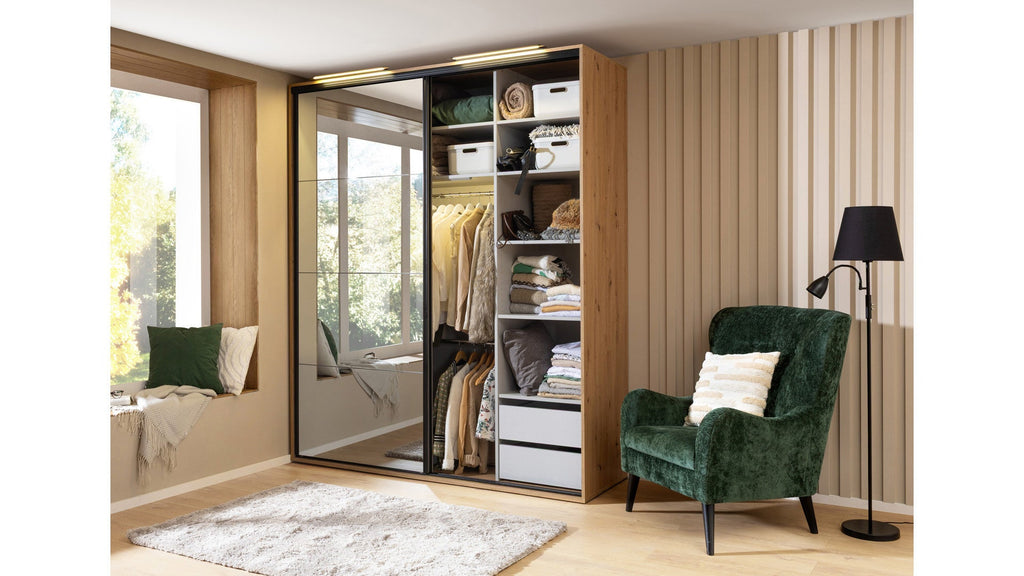 Sliding wardrobe Flex 200 cm with mirror Artisan oak