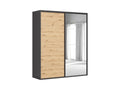 Sliding wardrobe Flex 200 cm with mirror graphite/Artisan oak