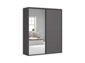 Sliding wardrobe Flex 200 cm with mirror graphiteowa