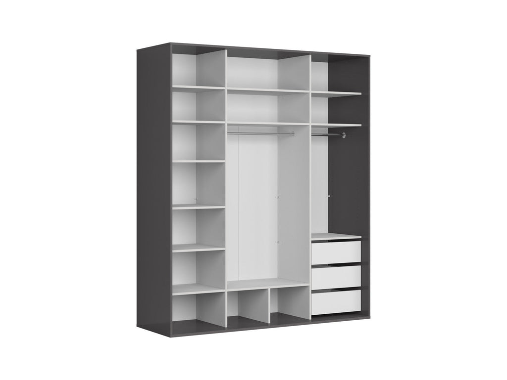 Sliding wardrobe Flex 200 cm with mirror graphiteowa