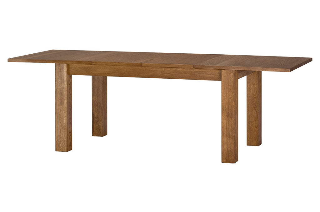 Velvet Extendable Dining Table 160–250 cm – Rustic Oak, Solid Wood, Szynaka