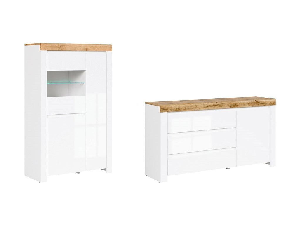 Holten — zestaw Chest of drawers i witryna
