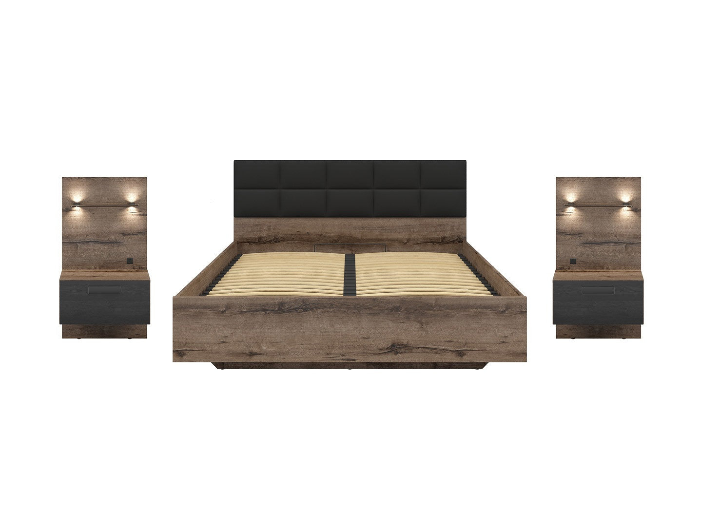 Kassel 160 bed set with bedside cabinets