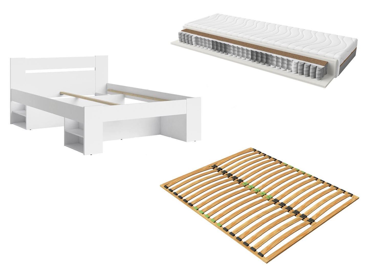 Bed set 160 Nepo Plus, slatted base and Ceres mattress