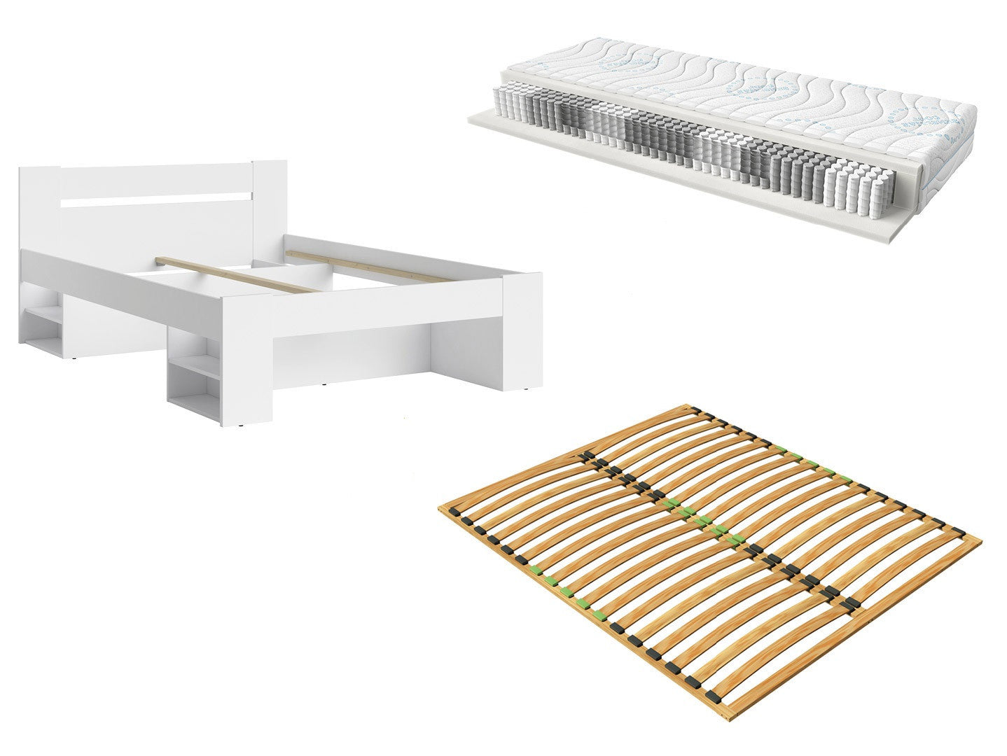 Bed set 160 Nepo Plus, slatted base and Merida mattress